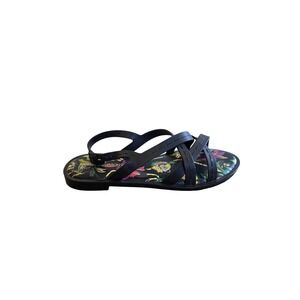 Melissa x Jason‎ Wu Hailey Black Floral Jelly Strappy Slingback Sandals Size 10